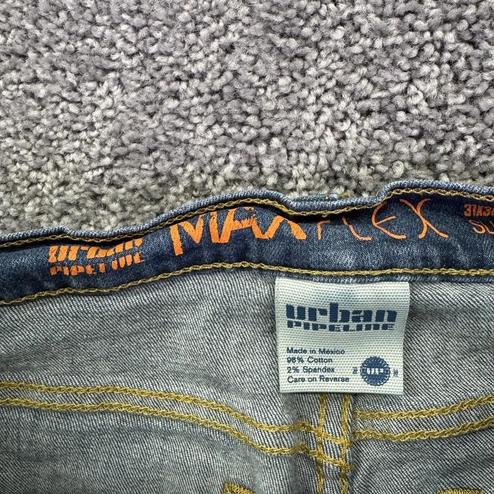 Urban Pipeline Jeans Mens 31x30 Blue Slim Straight Medium Wash Stretch Denim